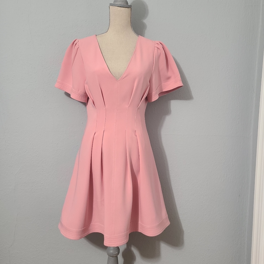 Cinq à Sept Dorine Pintucked Minidress Dress Size 6